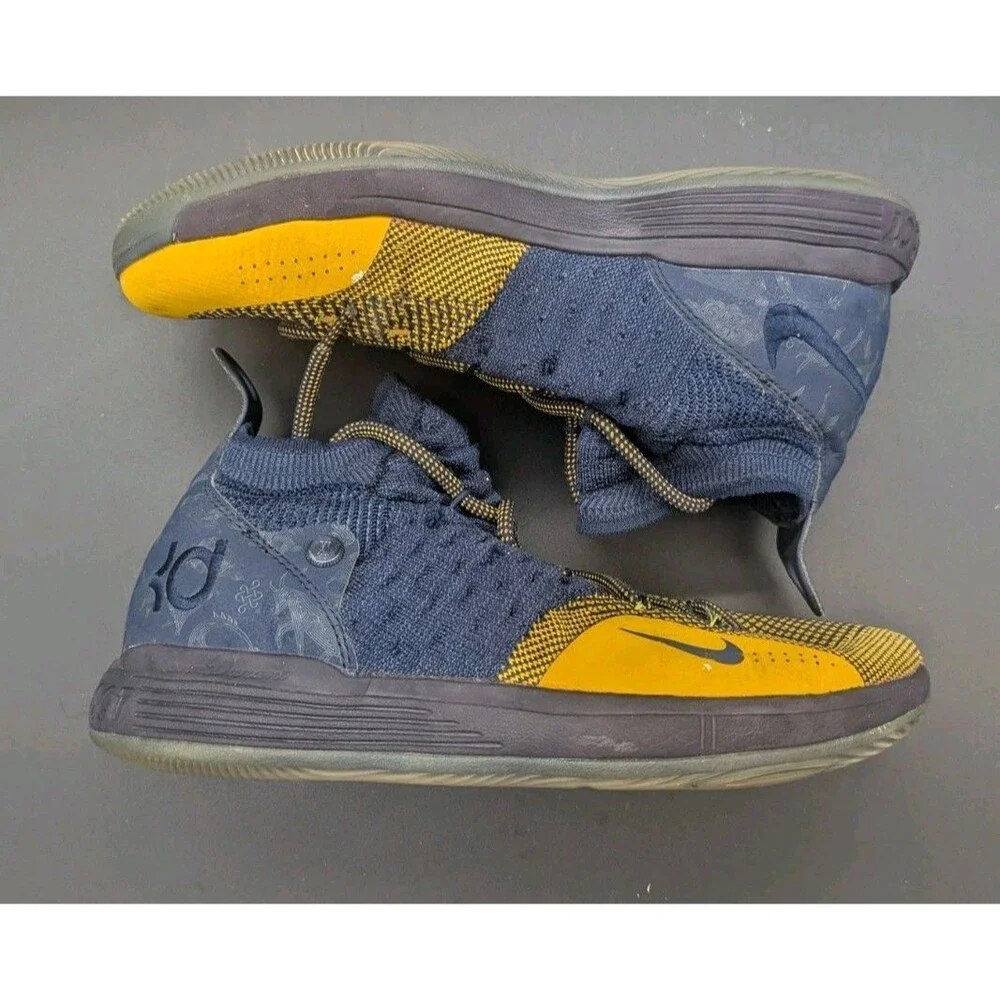 Nike KD 11 Basketball Shoes Sneakers Blue Yellow 7Y AH3465-400 Chinese Zodiac